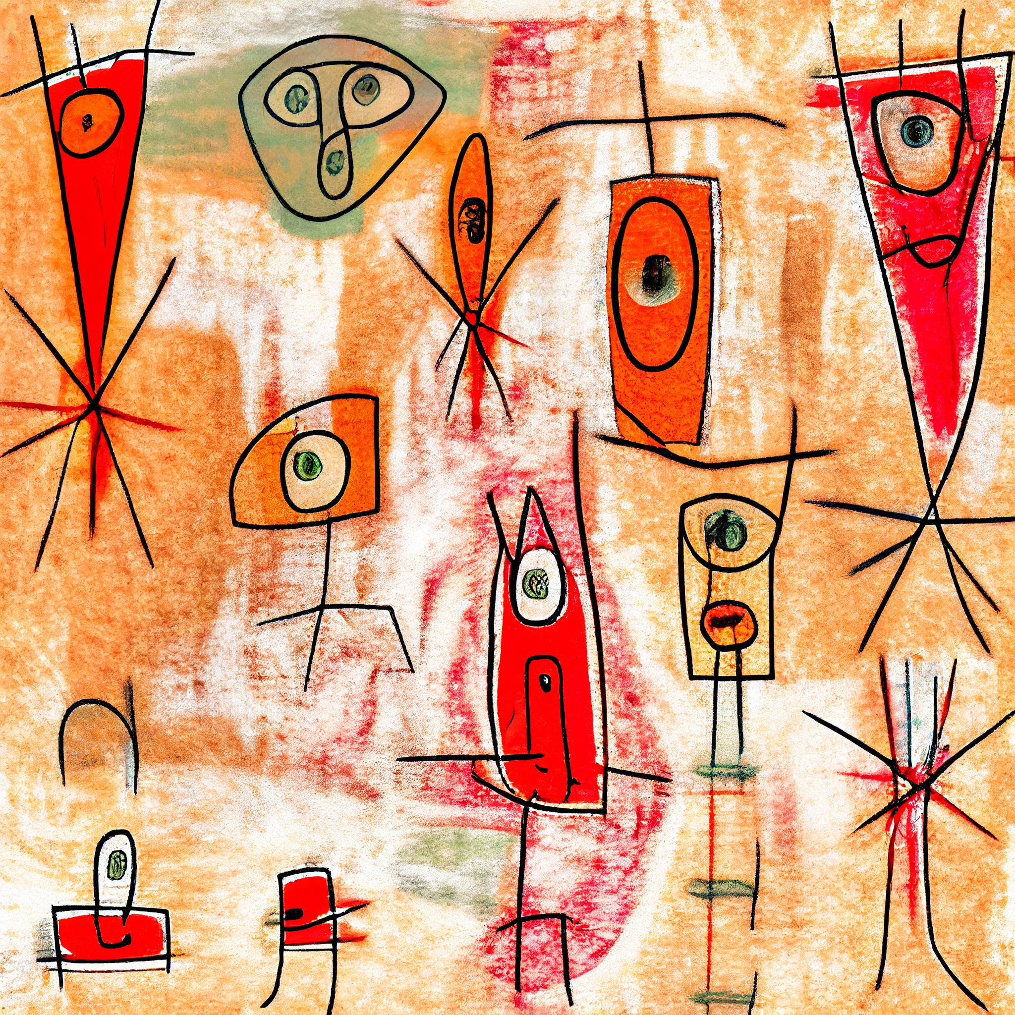 Stickmen - Paul Klee Expressionism Style