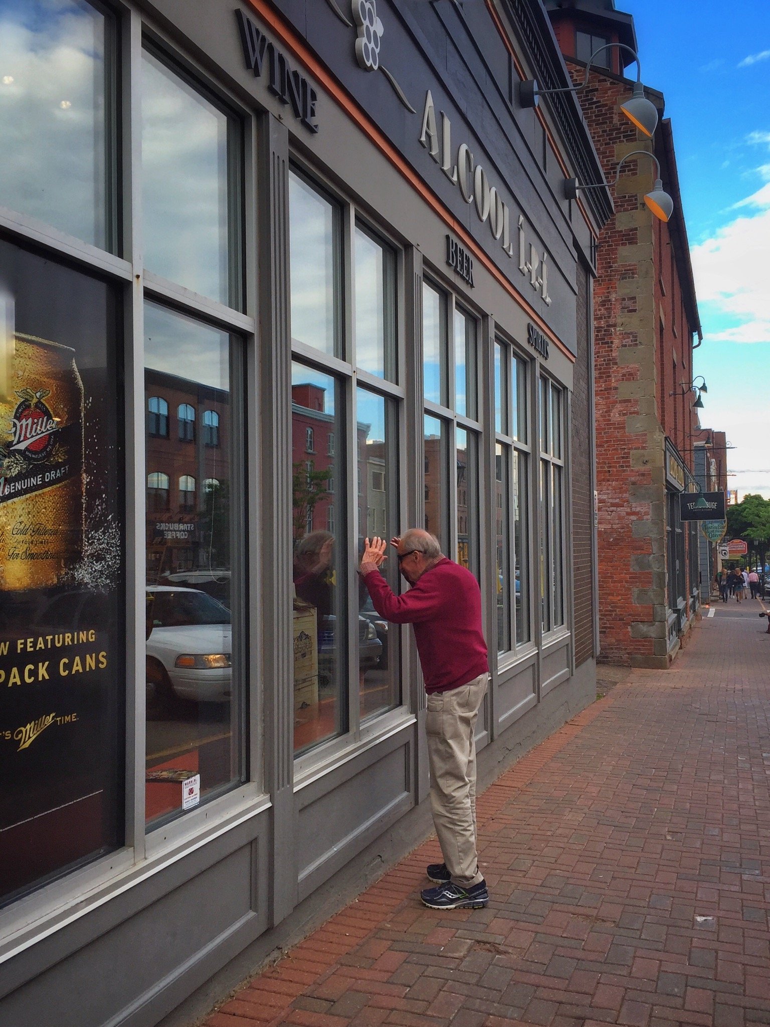 Dad Window Shopping on Queen St. in Charlottetown